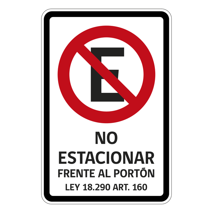 NO Estacionar frente al portón (ley 18.290) RPO-14e