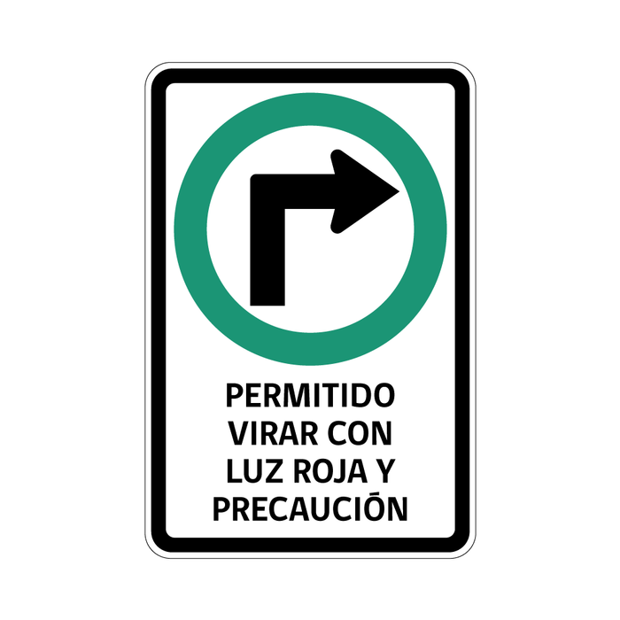 Permitido Virar Derecha Con Luz Roja RA-1a