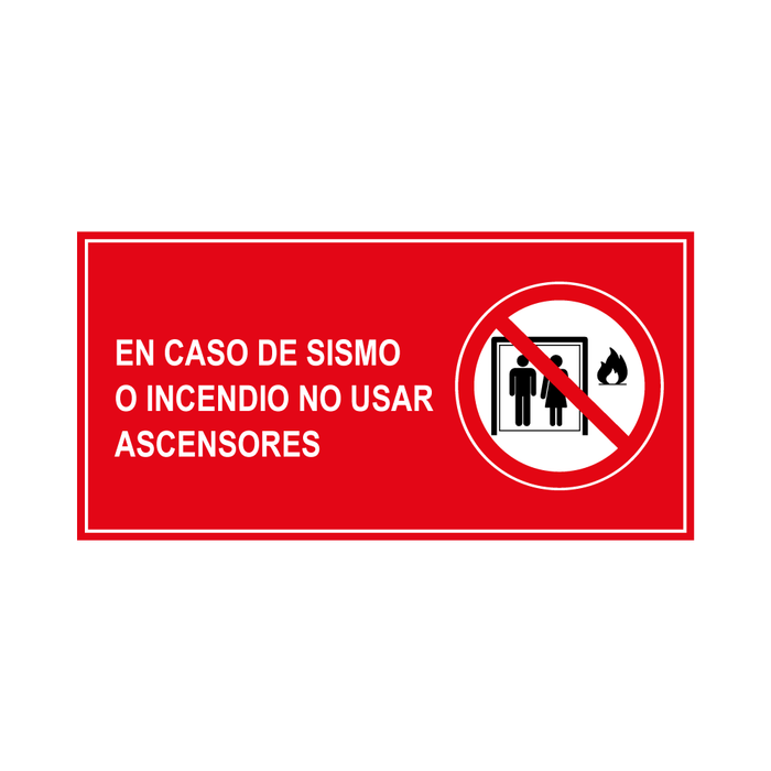 En caso de sismo o incendio no usar ascensores SCI-03