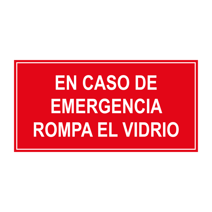 En caso de emergencia rompa el vidrio SCI-02